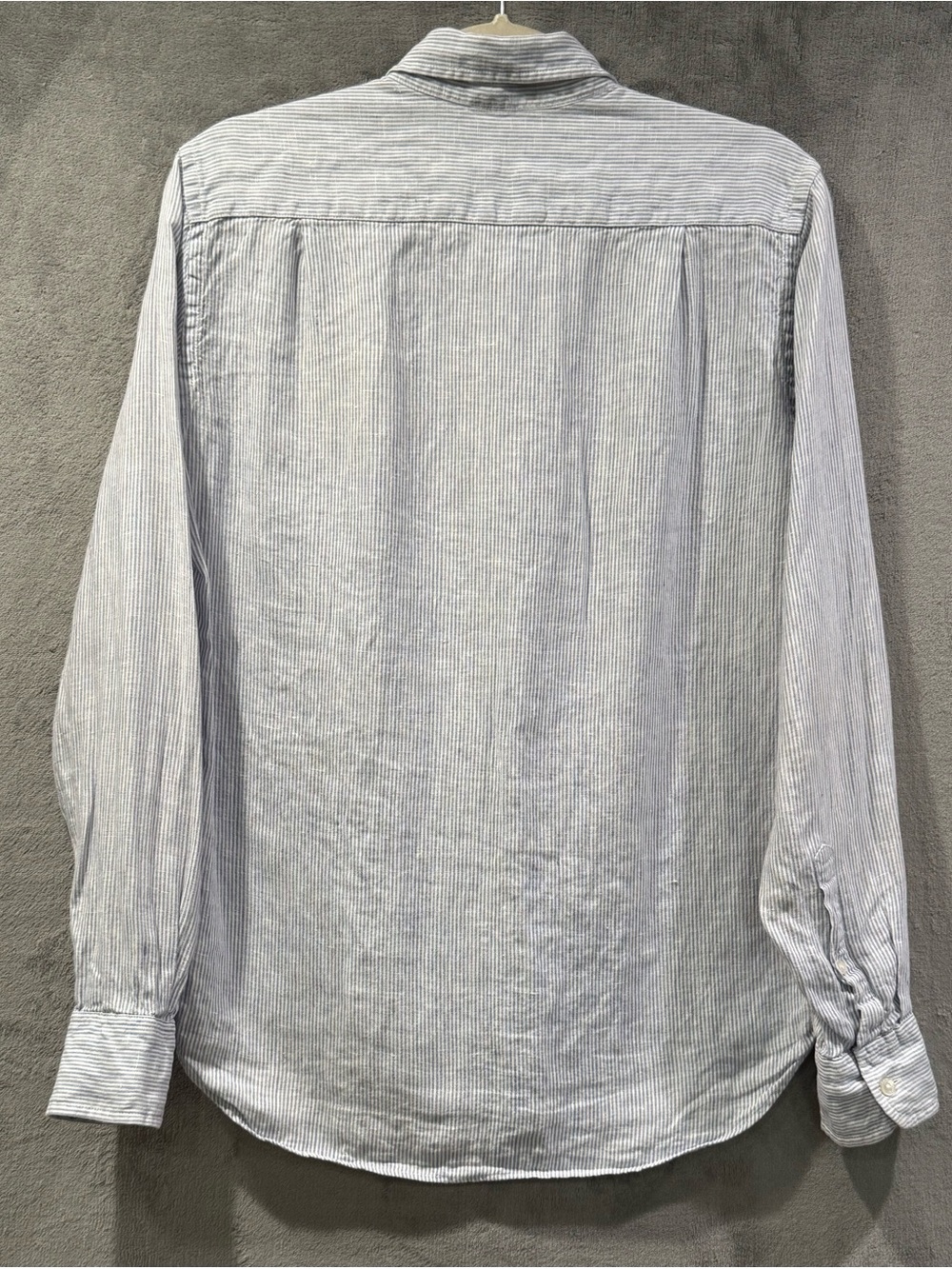 J Crew Shirt Mens Small Blue White Irish Linen Baird Mcnutt Slim Button Up - Picture 5 of 6